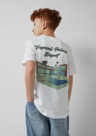 s.Oliver T-Shirt mit Rückenprint - weiß