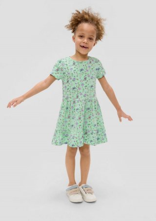 s.Oliver Kleid mit All-over-Print - hellgrün