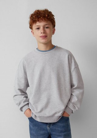 s.Oliver Unisex Sweatshirt im Oversize-Shape - grau meliert