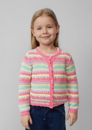 s.Oliver Strickcardigan mit Ajour-Streifenmuster - pfirsich