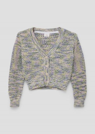 s.Oliver Strickjacke mit V-Ausschnitt - olivgrün