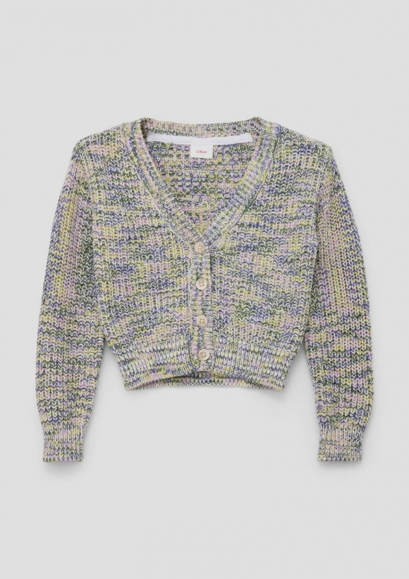 s.Oliver Strickjacke mit V-Ausschnitt - olivgrün