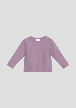 s.Oliver Longsleeve mit Ajourmuster und Rollsaum - lavendel