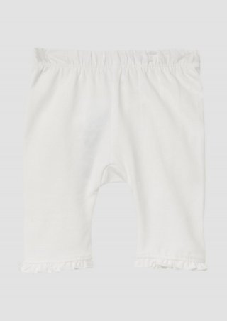 s.Oliver Capri-Leggings aus Baumwollmix mit Rüschen - ecru