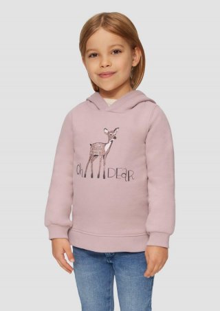 s.Oliver Wärmendes Kapuzen-Sweatshirt mit Glitzerprint - zartrosa