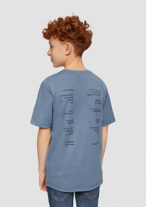 s.Oliver Baumwoll-T-Shirt mit Rückenprint - blassblau