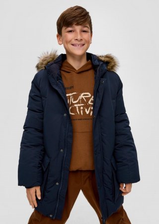 s.Oliver Jacke mit abnehmbarem Kunstfell - navy