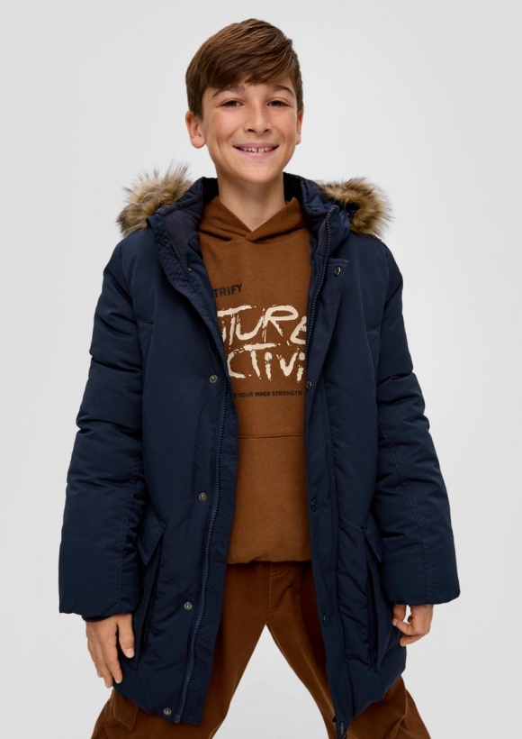 s.Oliver Jacke mit abnehmbarem Kunstfell - navy
