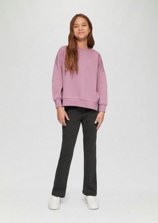s.Oliver Gewaschene Ripp-Leggings mit Flared Leg - schwarz