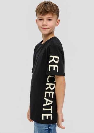 s.Oliver T-Shirt mit Schrift-Print - schwarz