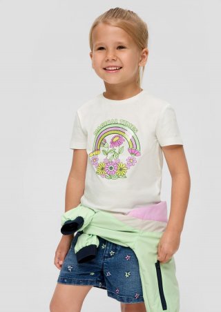 s.Oliver T-Shirt mit Frontprint - ecru