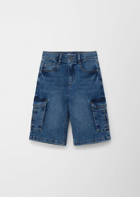 s.Oliver Jeans / Loose Fit / High Rise / Wide Leg / Cargotaschen - blau