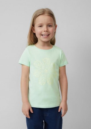 s.Oliver T-Shirt mit Glitzerprint - ozeangrün