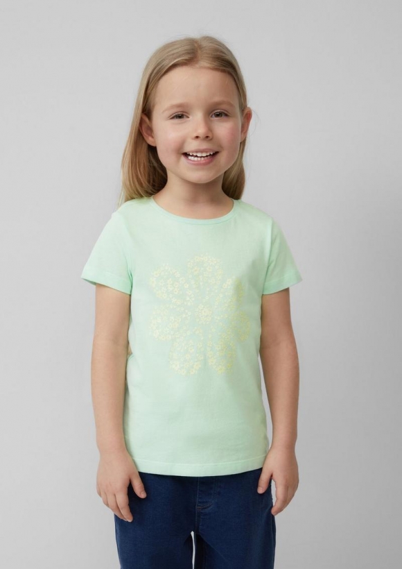s.Oliver T-Shirt mit Glitzerprint - ozeangrün