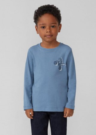 s.Oliver Jersey-Longsleeve mit Frontprint - hellblau