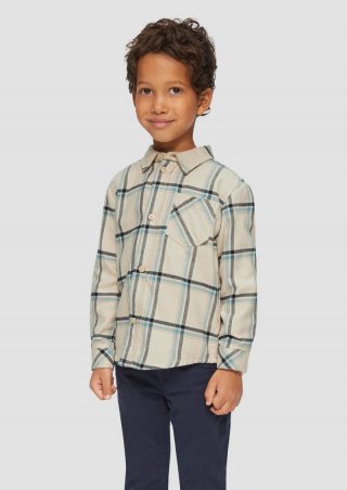 s.Oliver Flanellhemd mit Karomuster - beige