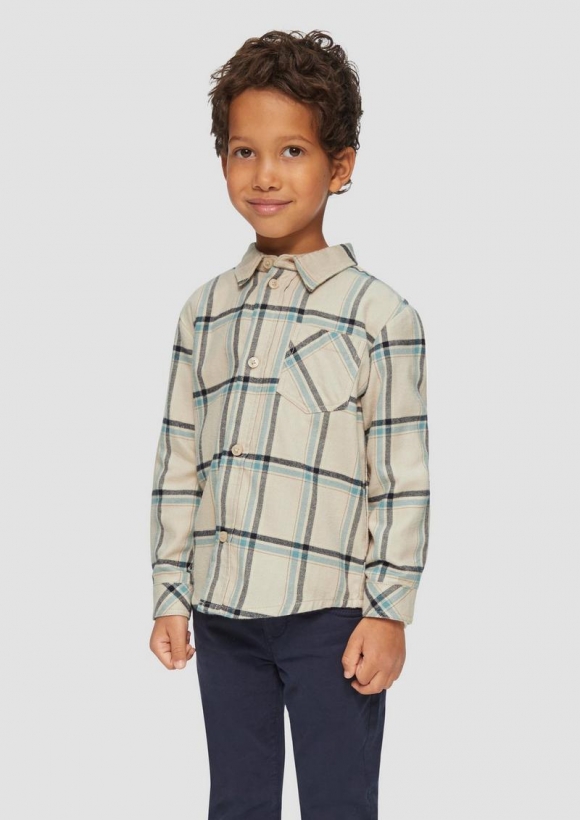 s.Oliver Flanellhemd mit Karomuster - beige