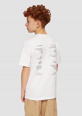 s.Oliver Baumwoll-T-Shirt mit Rückenprint - weiß