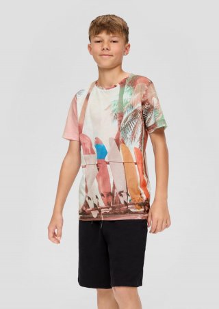 s.Oliver T-Shirt mit Sublimation-Print - ecru