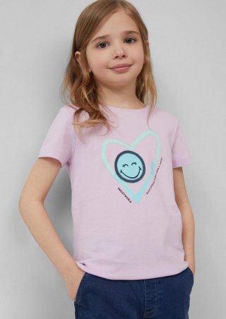 s.Oliver T-Shirt im Loose Fit mit Smiley®-Print - flieder