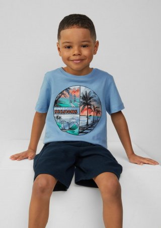 s.Oliver T-Shirt mit Frontprint - himmelblau