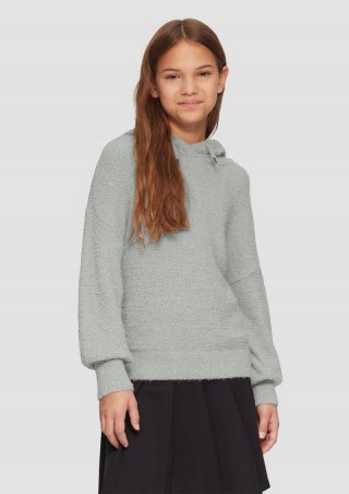 s.Oliver Strickpullover mit Kapuze im Relaxed Fit - graphit