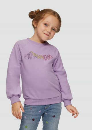 s.Oliver Sweatshirt mit Schmucksteinen - lavendel