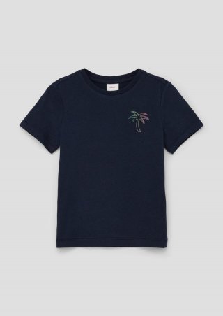 s.Oliver T-Shirt mit Effektprint - navy