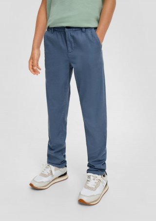 s.Oliver Chino: Hose mit Dobby-Struktur - blau