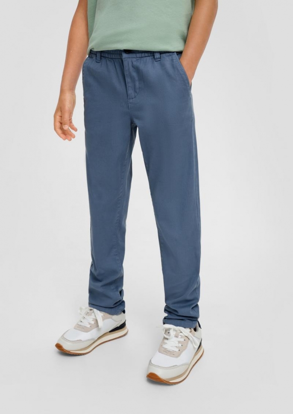 s.Oliver Chino: Hose mit Dobby-Struktur - blau
