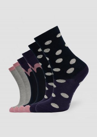 s.Oliver Gemusterte Langschaftsocken im 6er-Pack - flieder