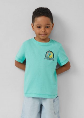 s.Oliver T-Shirt aus Baumwolle mit Frontprint - türkis
