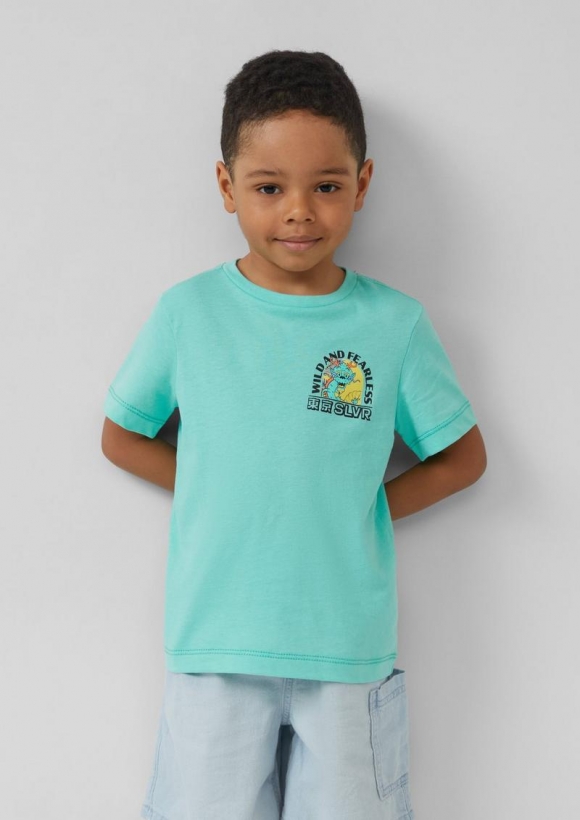 s.Oliver T-Shirt aus Baumwolle mit Frontprint - türkis