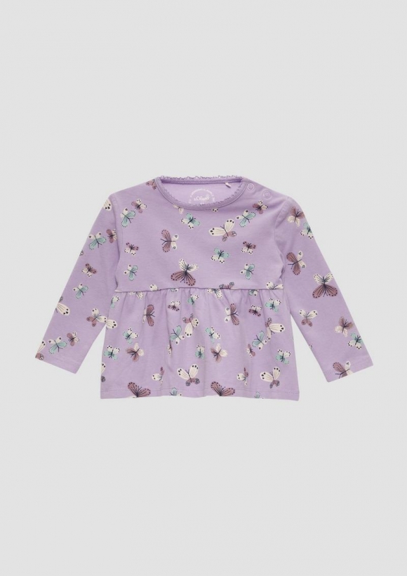 s.Oliver Longsleeve mit All-over-Print - lavendel