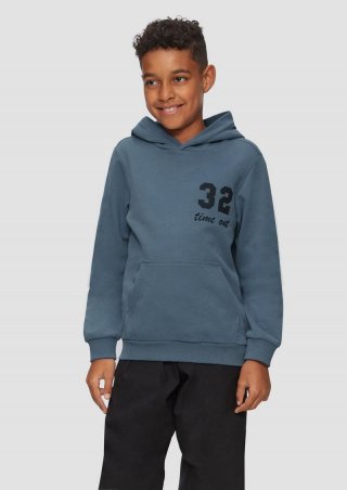 s.Oliver Kapuzen-Sweatshirt mit Mesh-Futter - blau