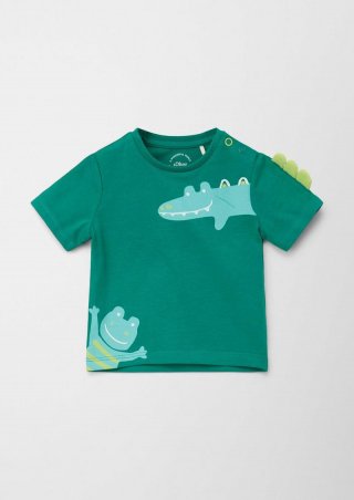 s.Oliver T-Shirt mit Zacken-Applikation - smaragd