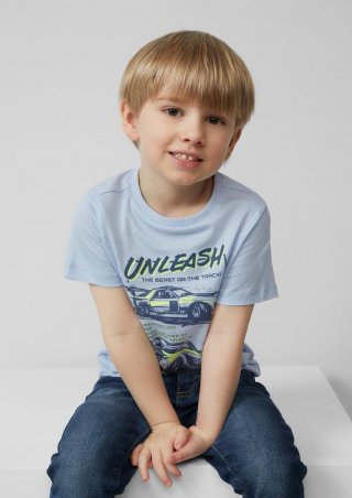 s.Oliver T-Shirt aus Baumwolle mit Frontprint - hellblau