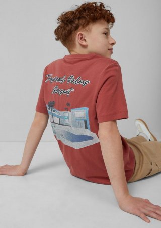 s.Oliver T-Shirt mit Rückenprint - rubinrot