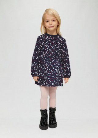 s.Oliver Gemustertes Kleid aus Thermofleece - navy