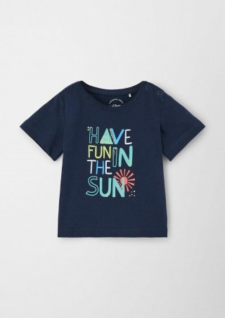 s.Oliver T-Shirt mit Frontprint - navy