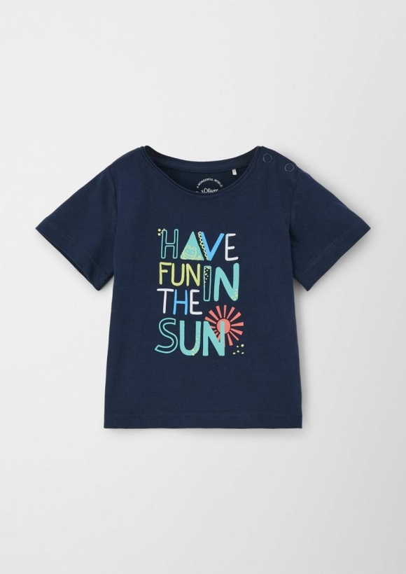 s.Oliver T-Shirt mit Frontprint - navy