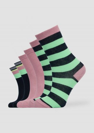 s.Oliver Gemusterte Langschaftsocken im 6er-Pack - navy