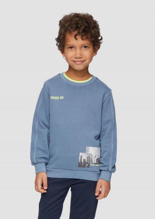 s.Oliver Sweatshirt mit Garment Dye und Frontprint - blassblau