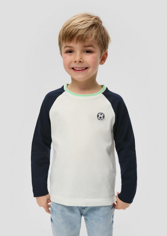 s.Oliver Longsleeve mit Printdetail - ecru
