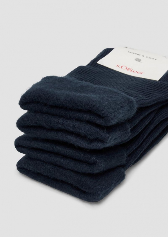 s.Oliver Plüschsocken im Doppelpack - tiefblau