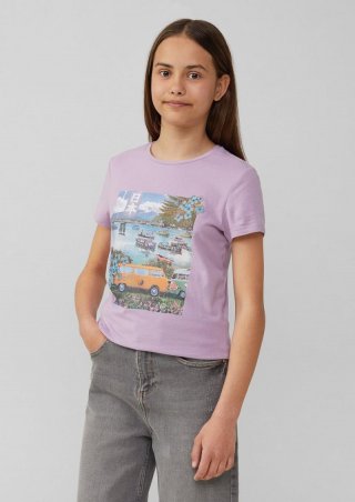 s.Oliver T-Shirt aus Baumwolle mit Fotoprint - lavendel