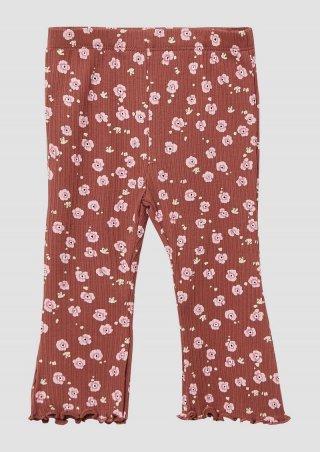 s.Oliver Elastische Leggings aus Rippware mit Flared Leg - rubinrot