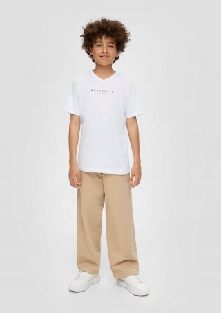 s.Oliver Weiches T-Shirt mit Frontprint - weiß