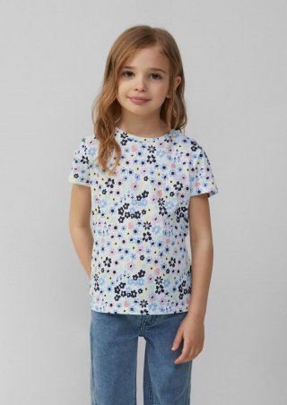 s.Oliver T-Shirt mit All-over-Print im Loose Fit - weiß