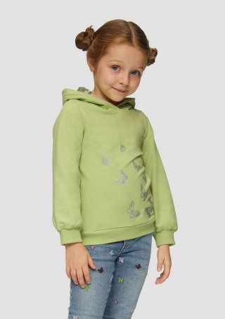 s.Oliver Sweatshirt mit Glitzer-Print - hellgrün